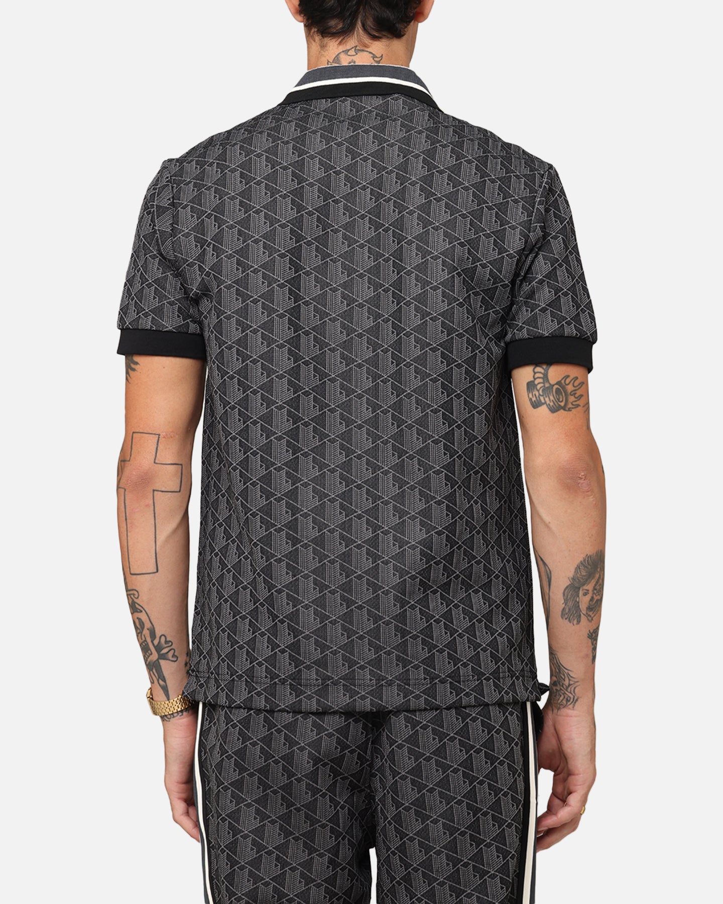 Lacoste Core Originals Monogram Polo Shirt Black/Graphite