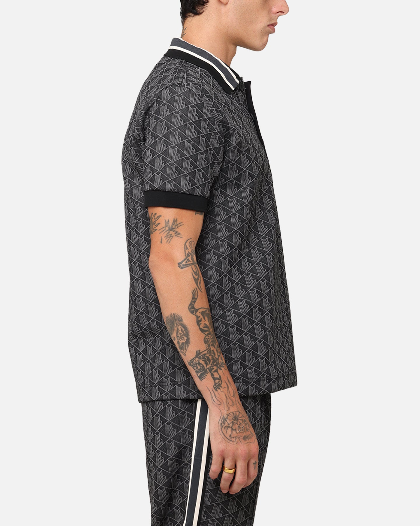 Lacoste Core Originals Monogram Polo Shirt Black/Graphite