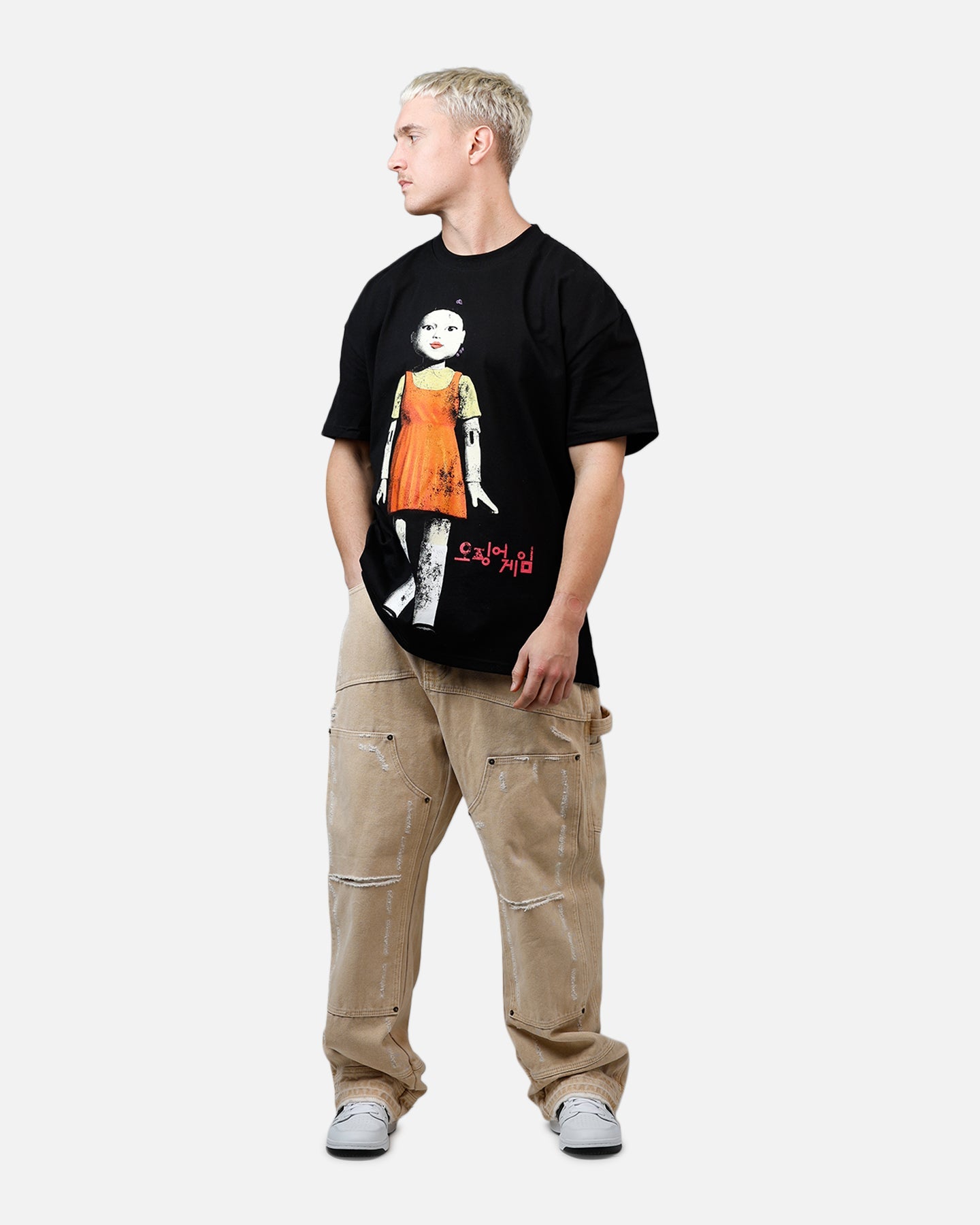 Goat Crew X Squid Game Young-Hee Heavyweight T-Shirt Black