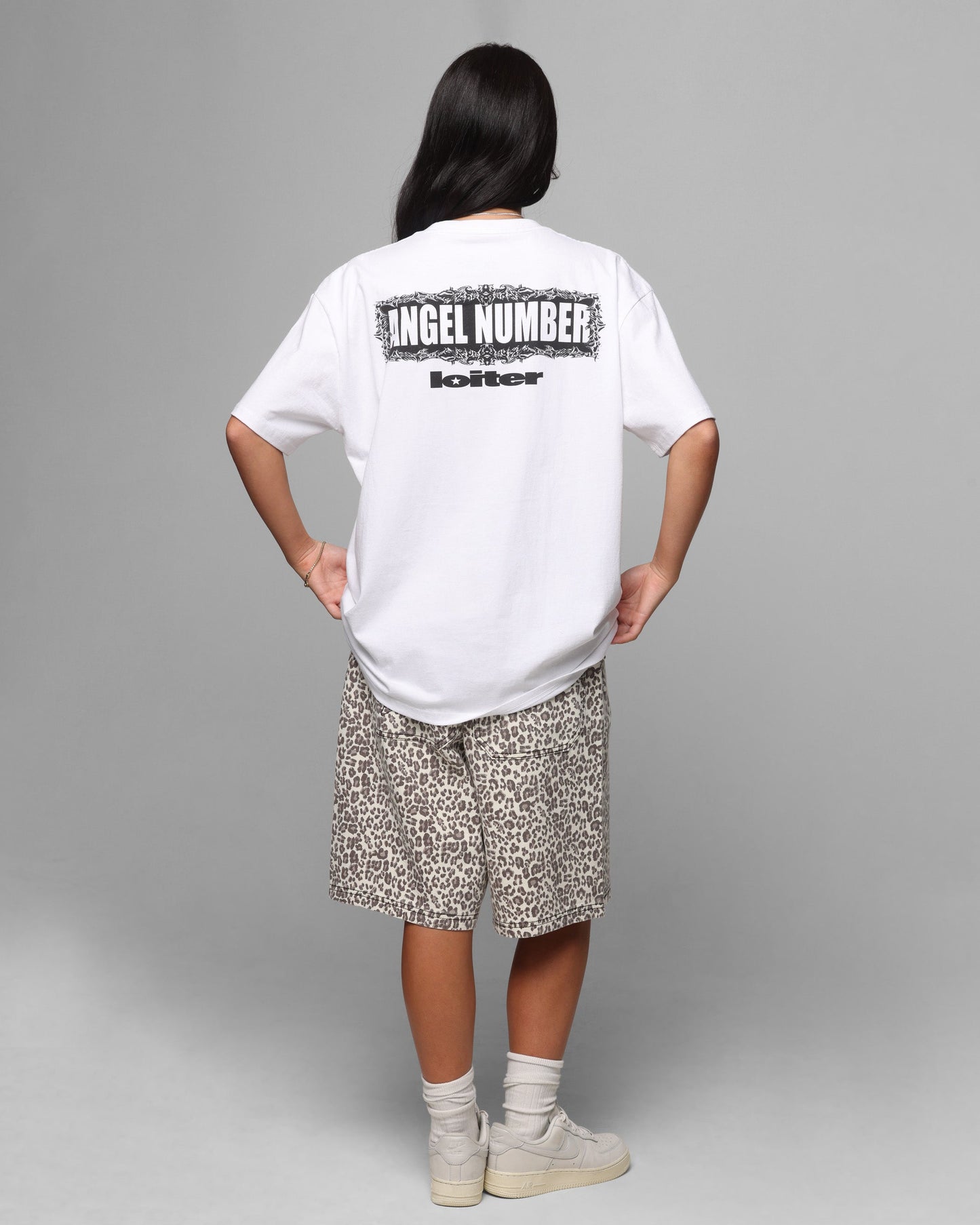 Loiter Angel Number T-Shirt White Style001