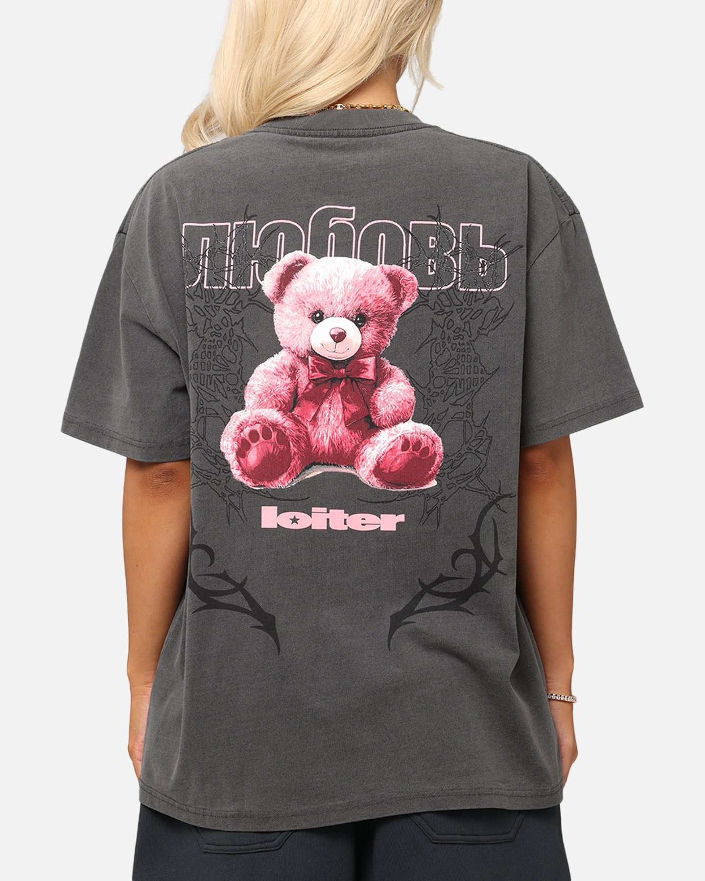 Loiter Care T-Shirt Black Wash Style001