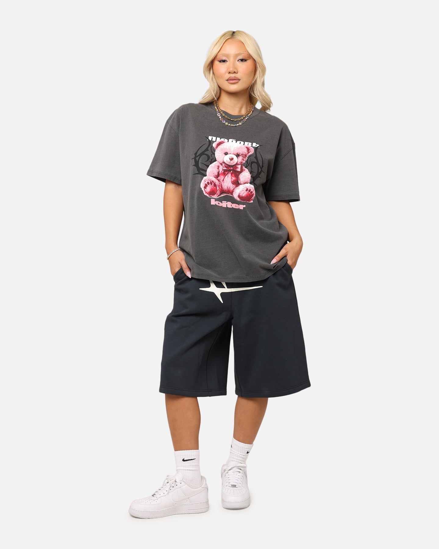 Loiter Care T-Shirt Black Wash Style001