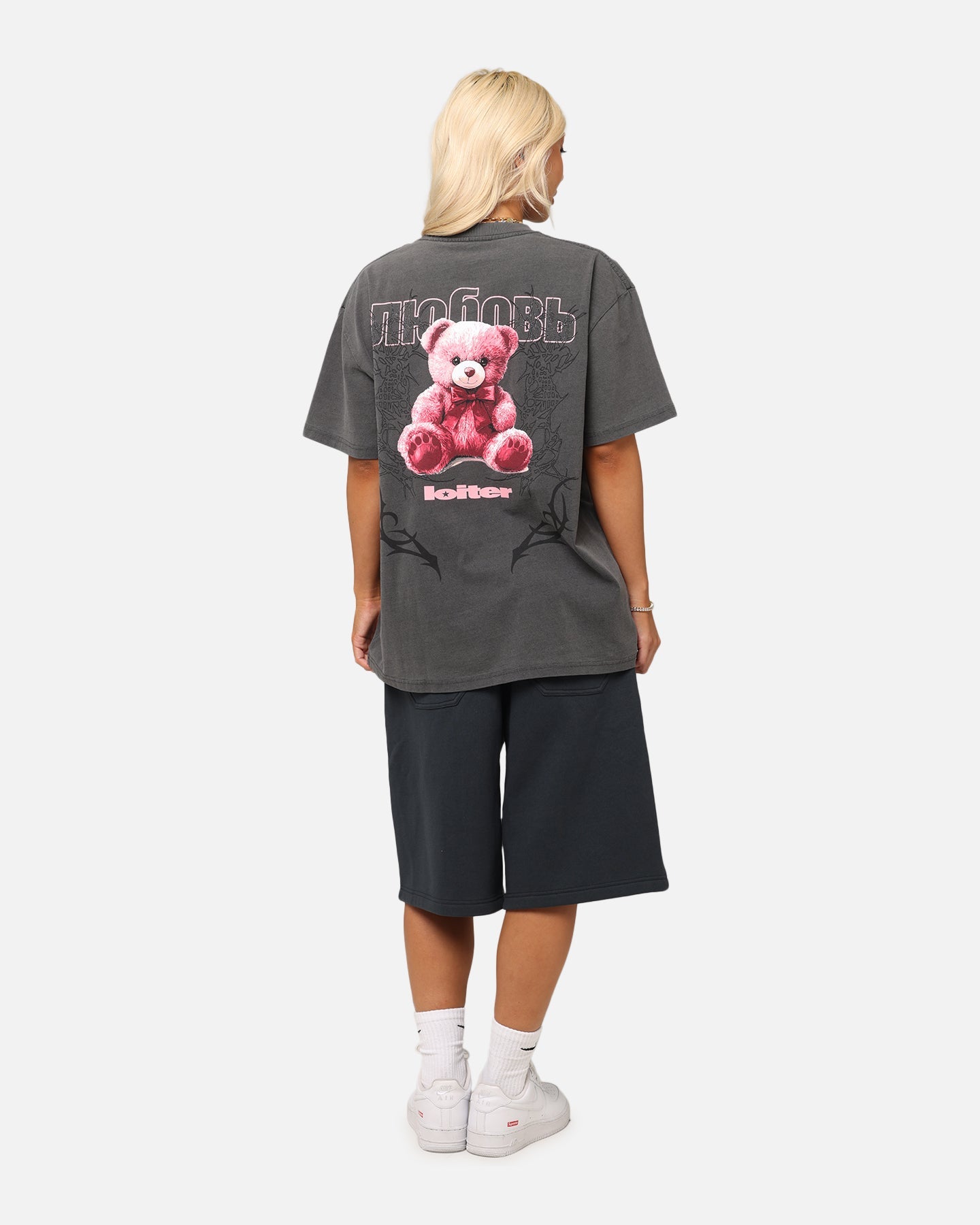 Loiter Care T-Shirt Black Wash Style001