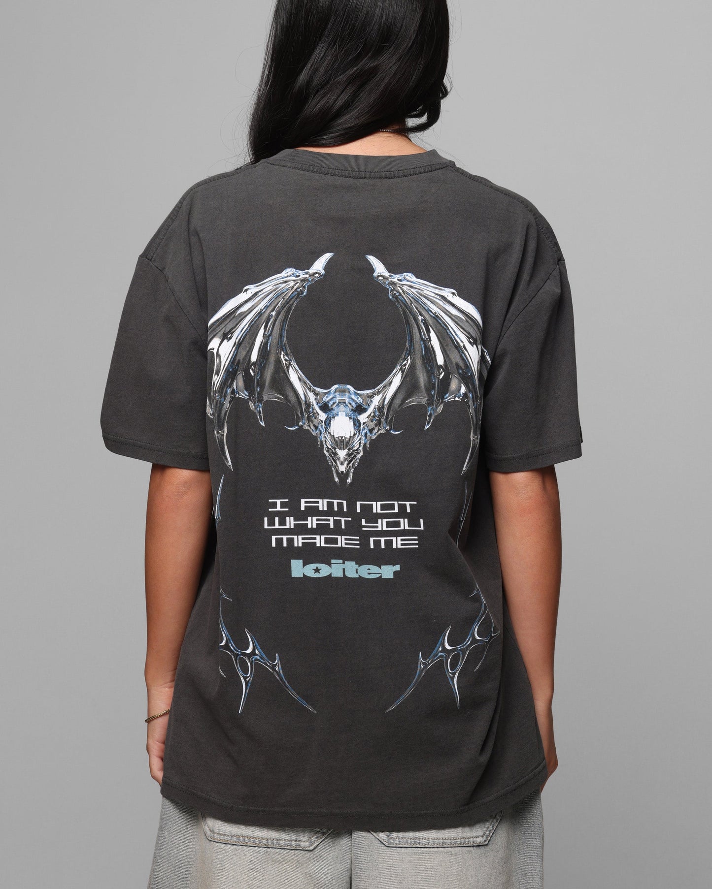 Loiter Chrome Deceiver T-Shirt Black Wash Style001
