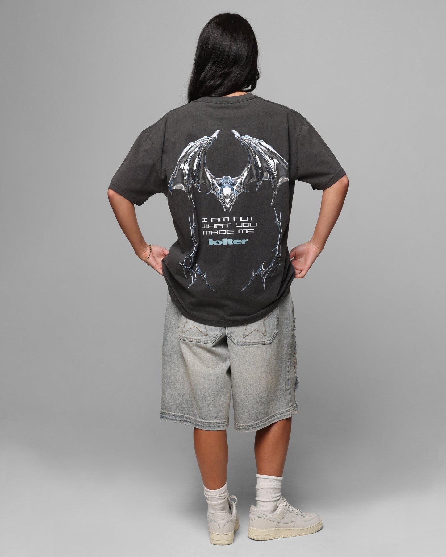 Loiter Chrome Deceiver T-Shirt Black Wash Style001