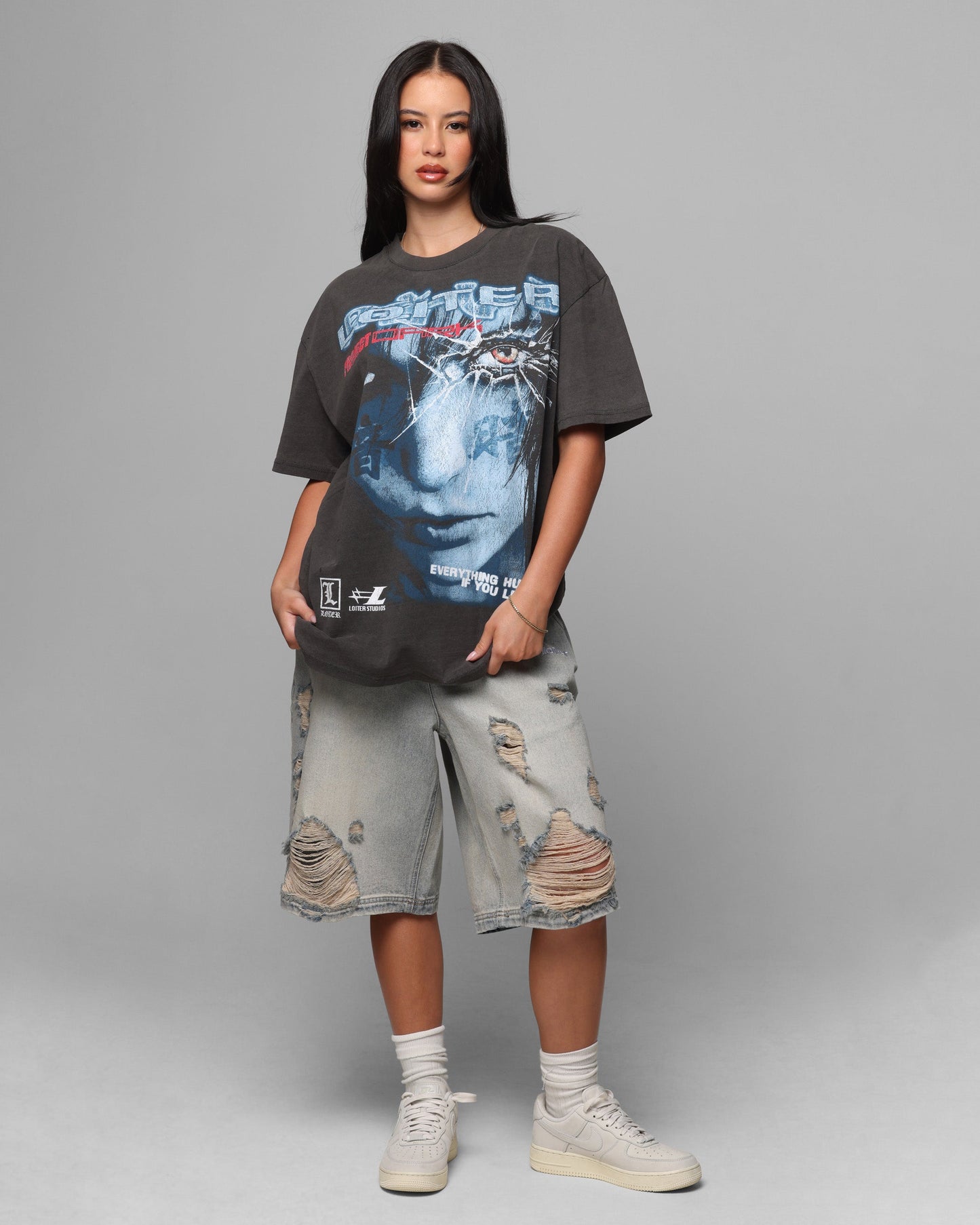 Loiter Project Dark Vintage T-Shirt Black Wash Style001