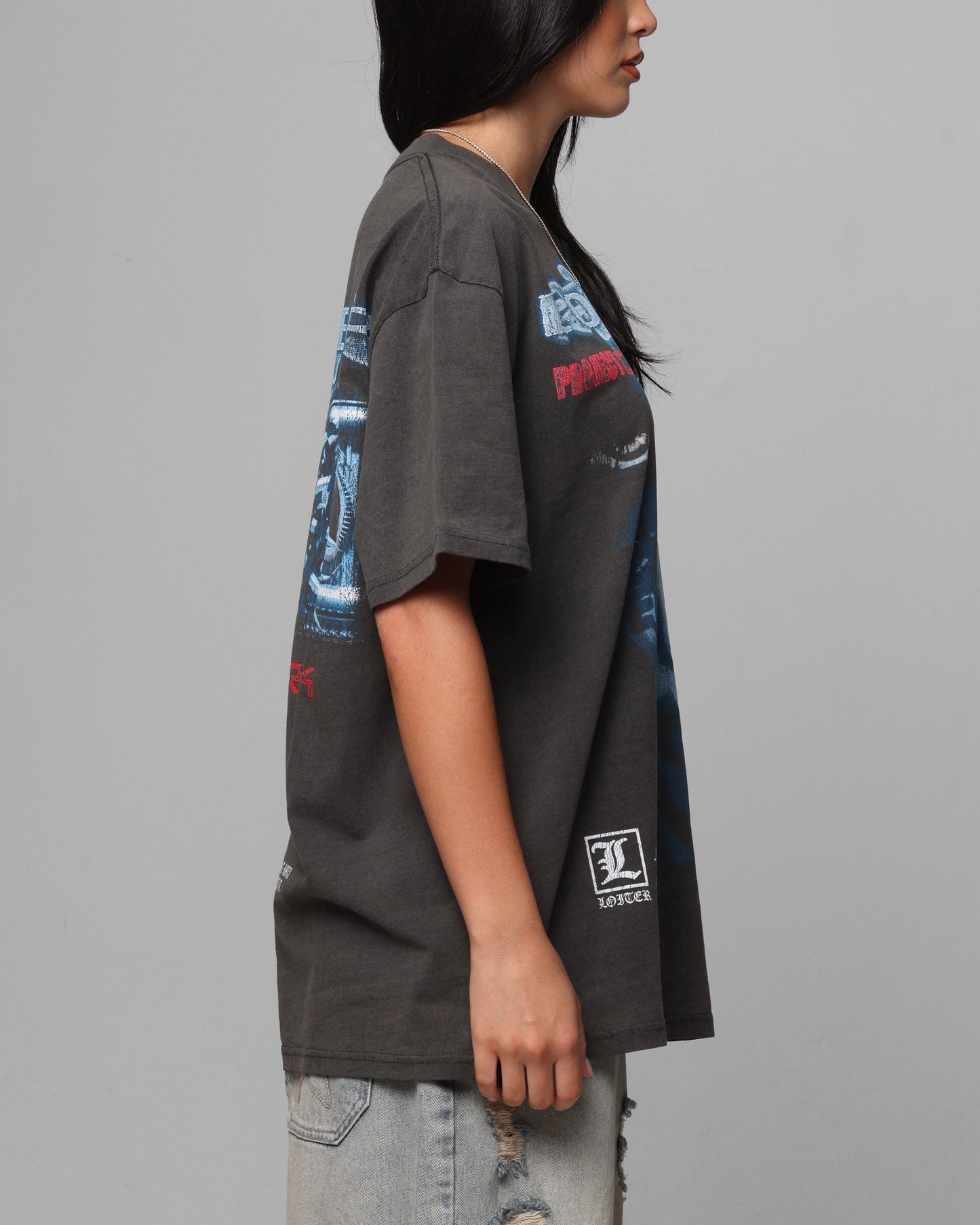 Loiter Project Dark Vintage T-Shirt Black Wash Style001