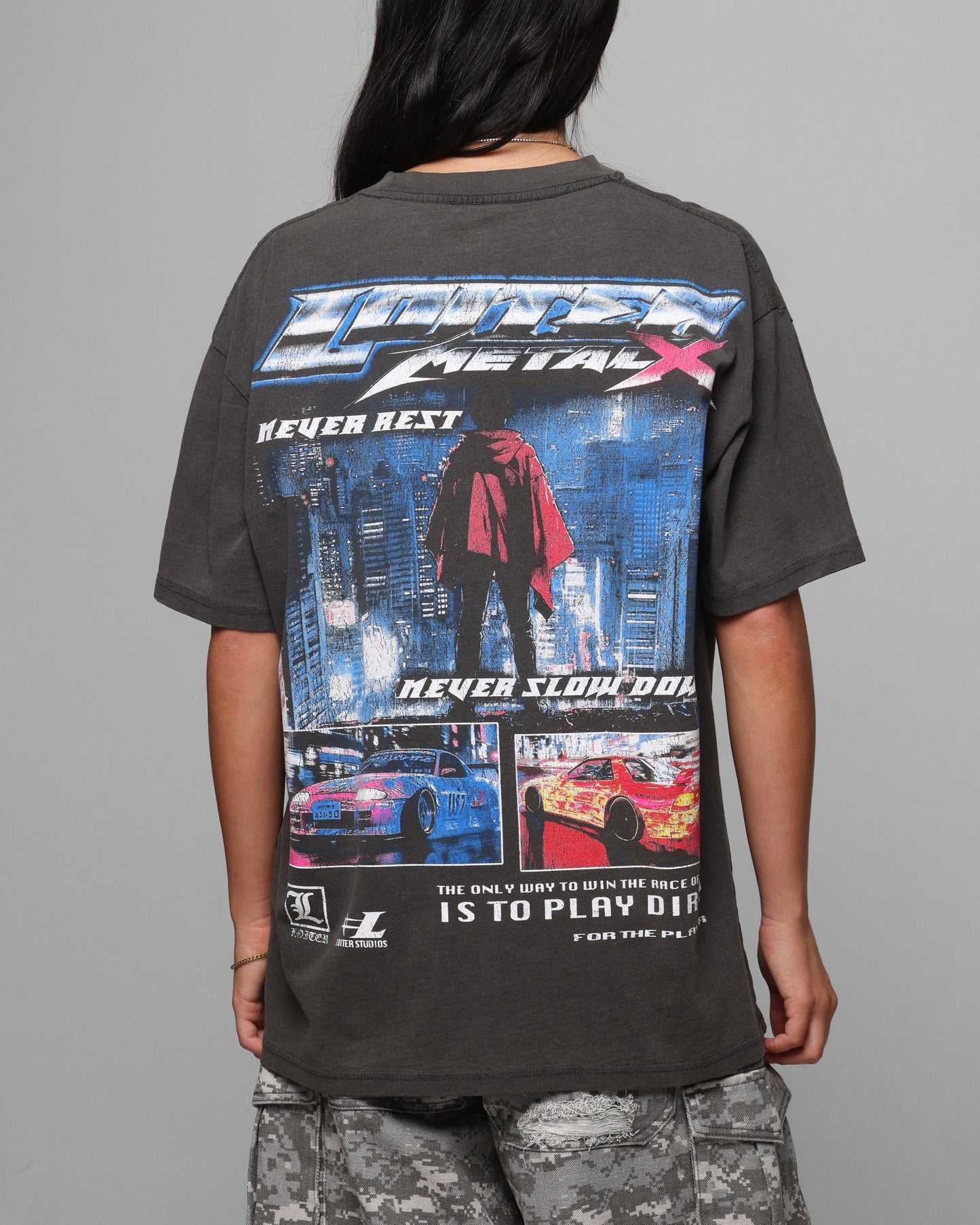 Loiter Speed Vintage T-Shirt Black Wash Style001