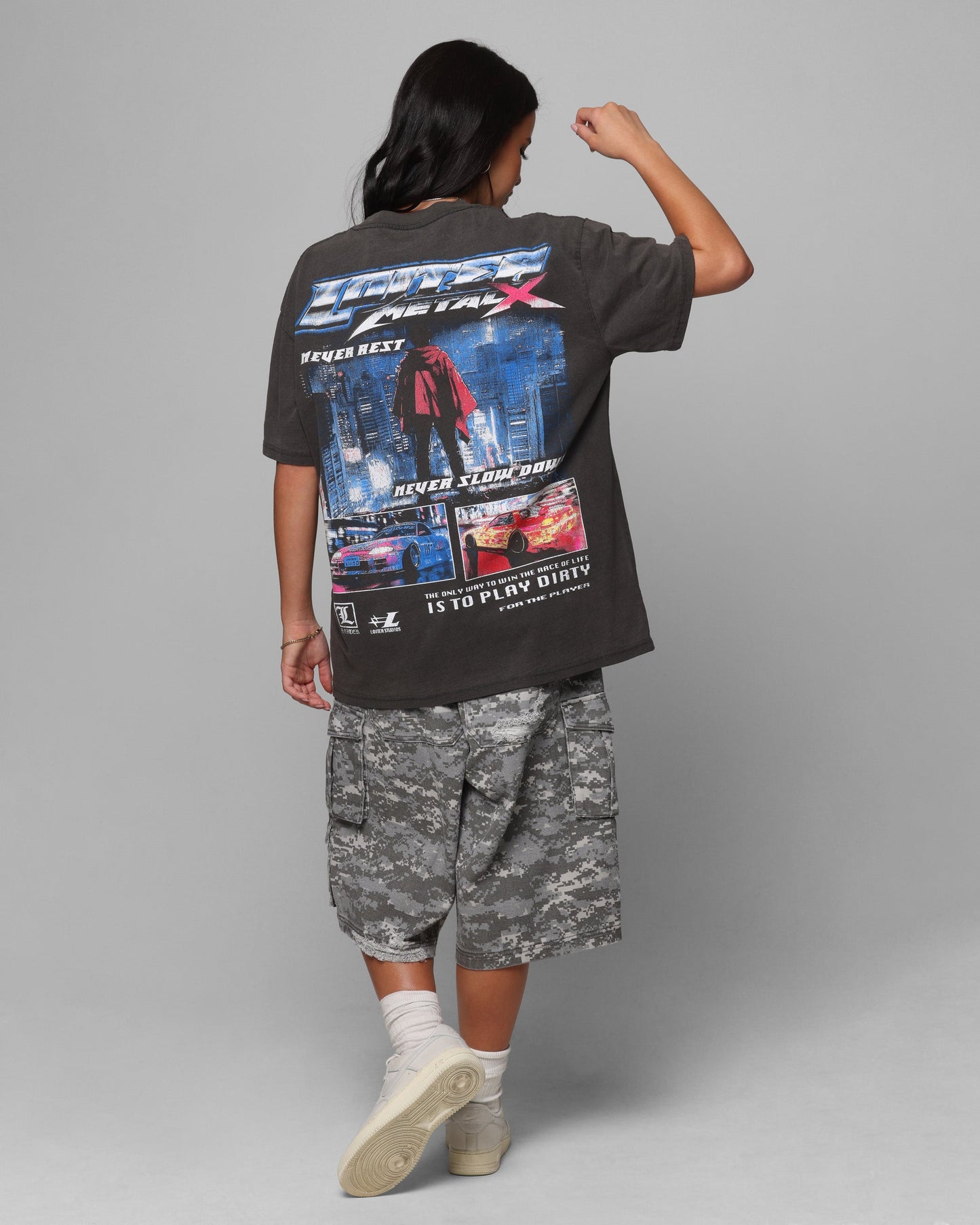 Loiter Speed Vintage T-Shirt Black Wash Style001