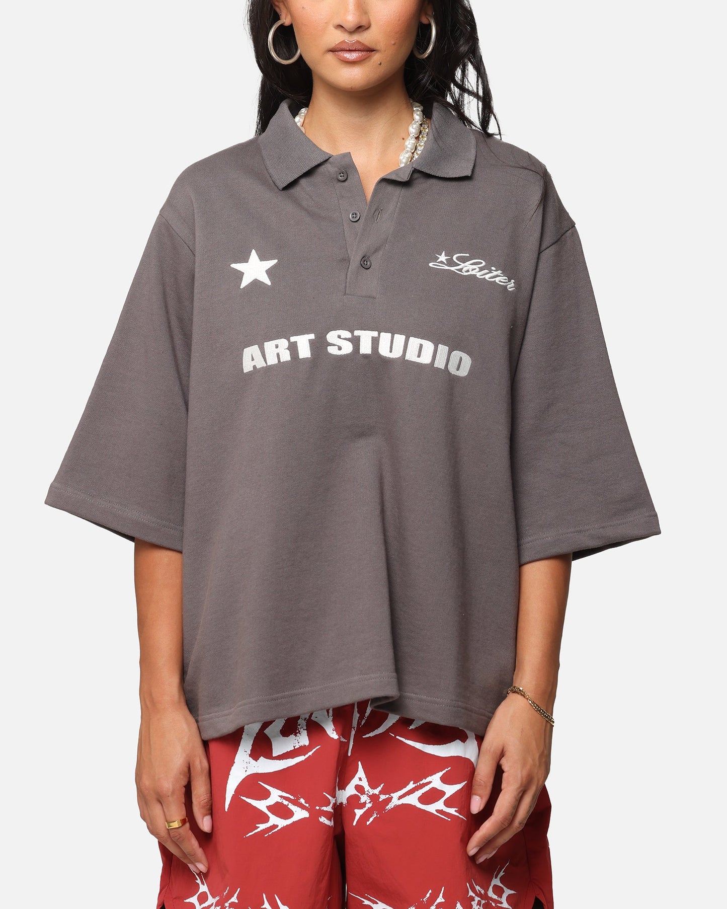 Loiter Ibiza Polo Shirt Charcoal Style001