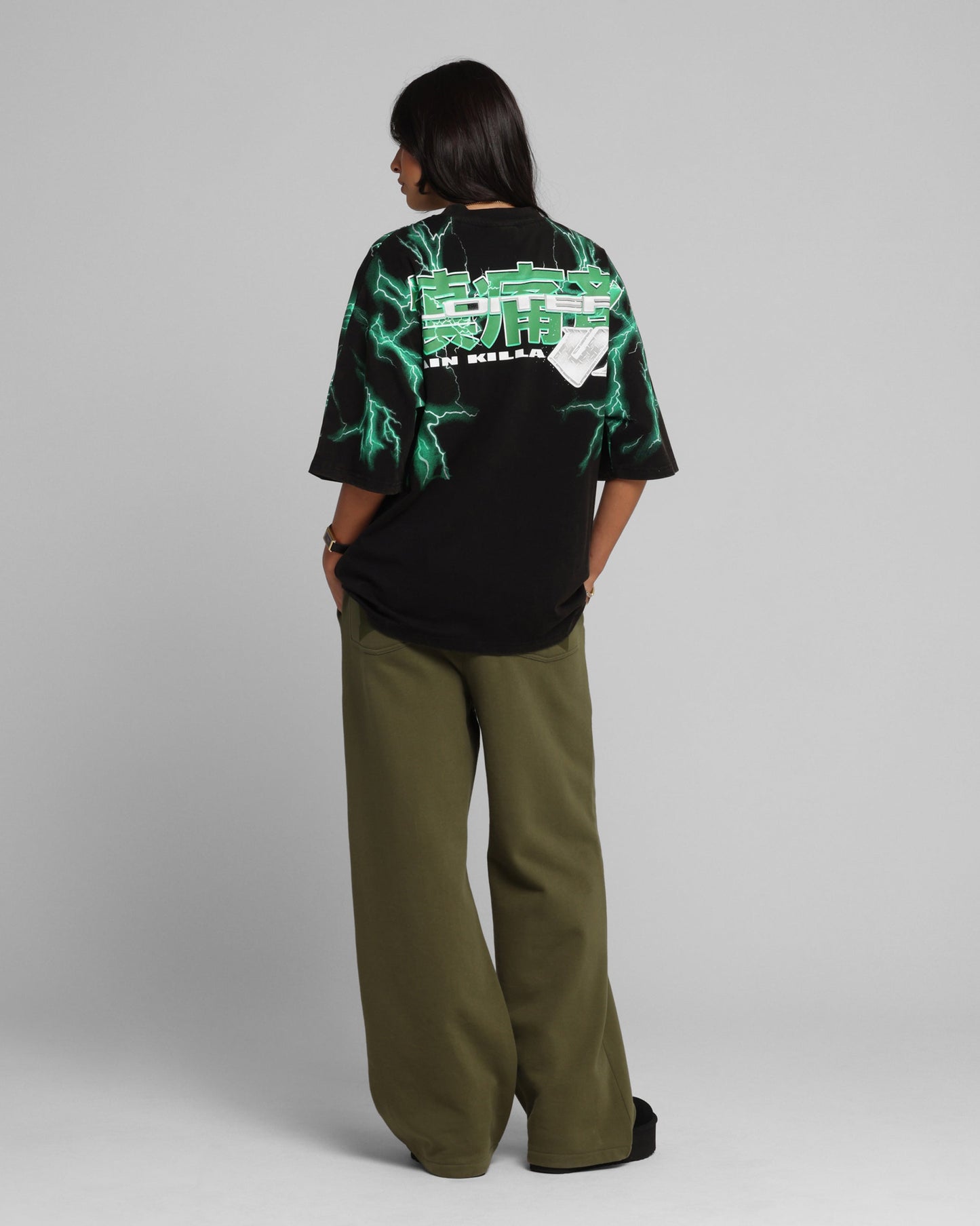 Loiter Greaser Vintage T-Shirt Black/Green Style001