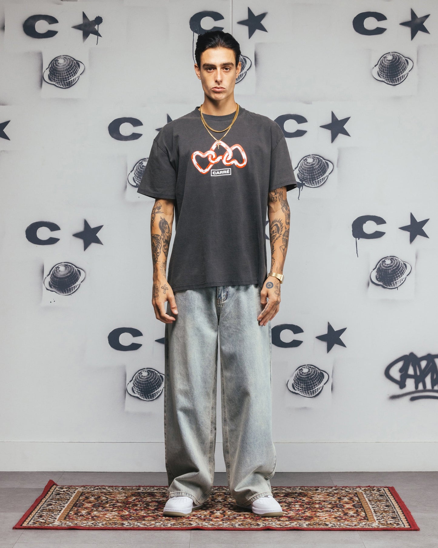 Carre Link T-Shirt Black Wash