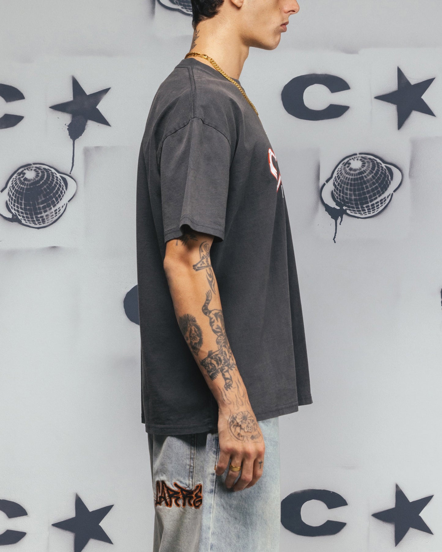 Carre Link T-Shirt Black Wash