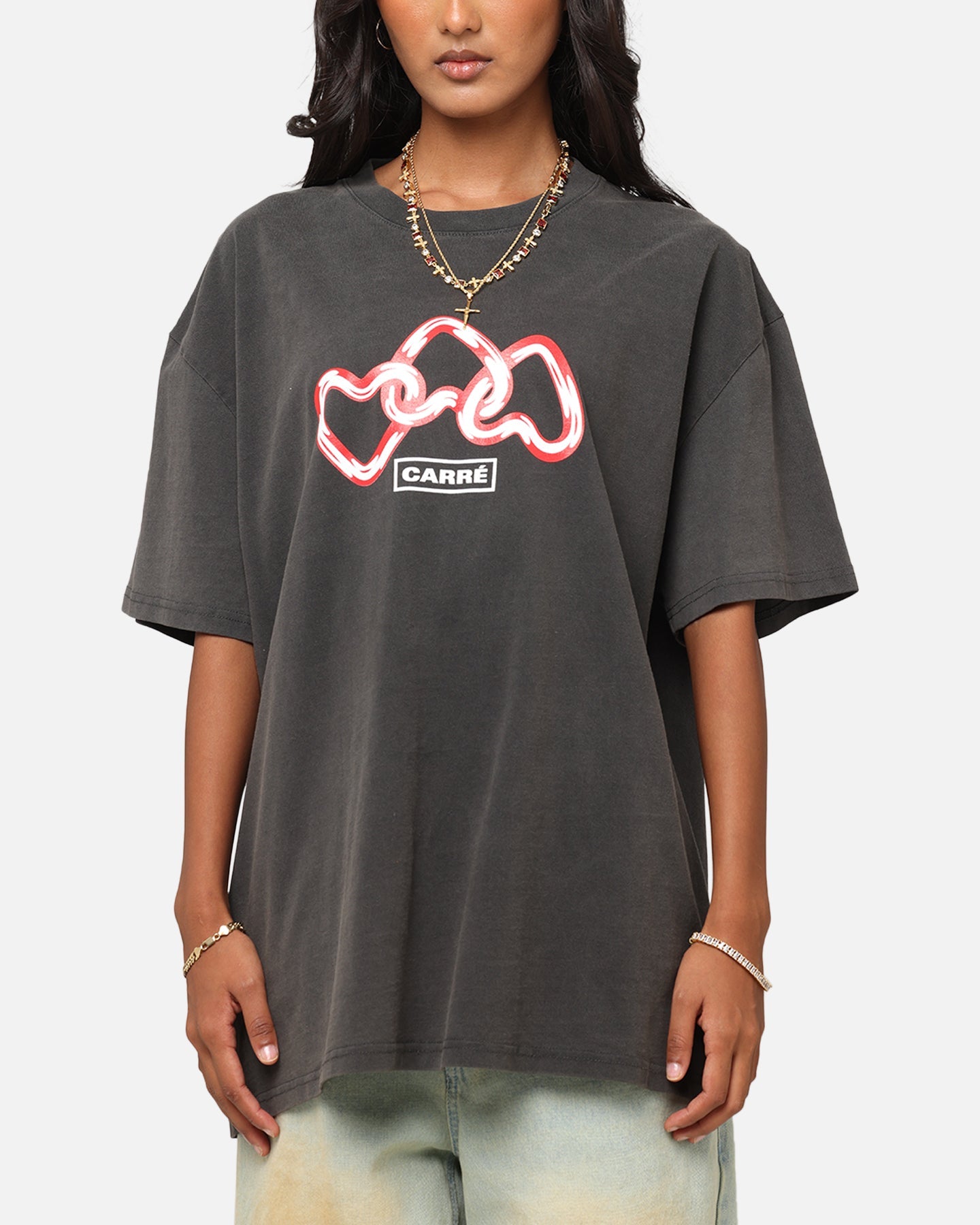 Carre Link T-Shirt Black Wash Style001
