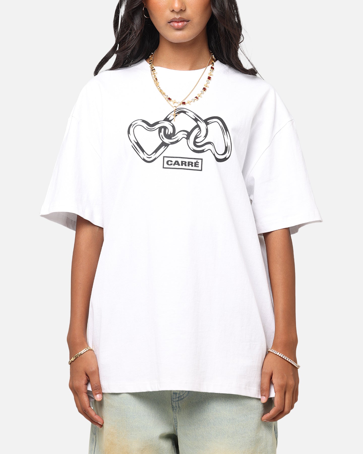 Carre Link T-Shirt White Style001
