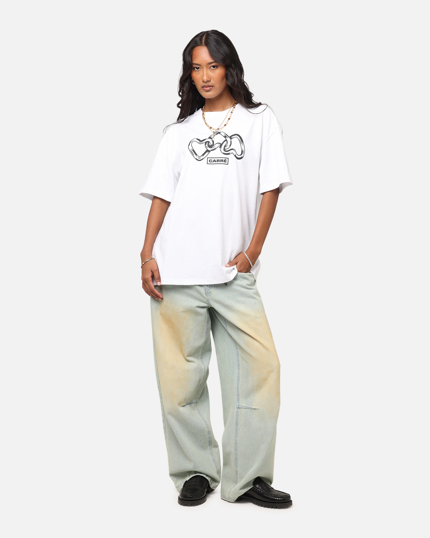 Carre Link T-Shirt White Style001