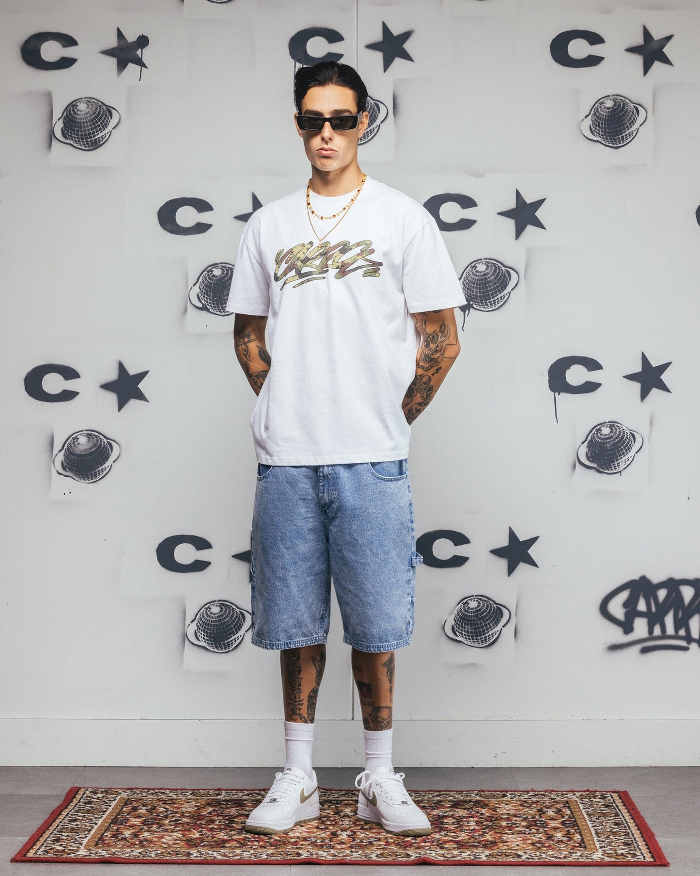 Carre Camo Script T-Shirt White