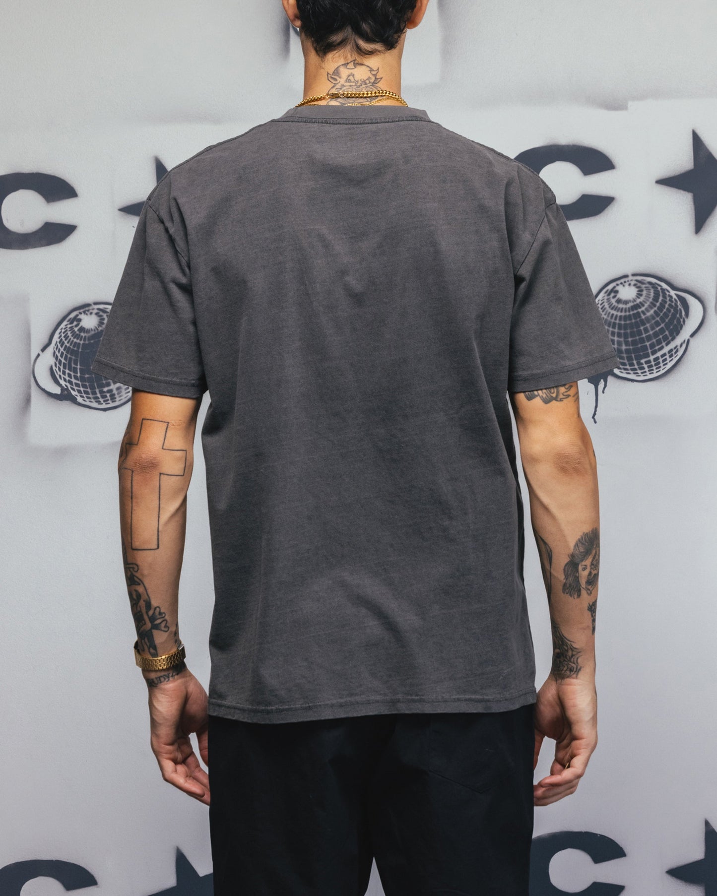 Carre Race Script T-Shirt Black Wash
