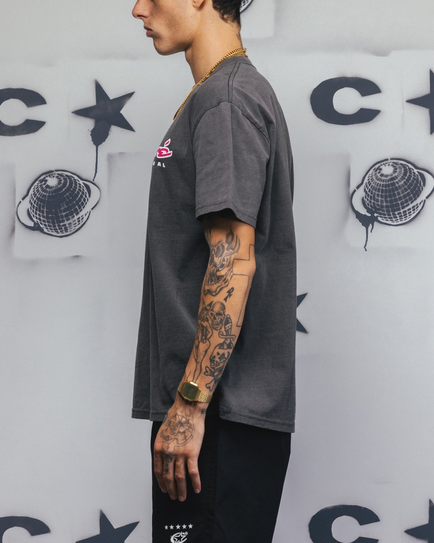 Carre Race Script T-Shirt Black Wash