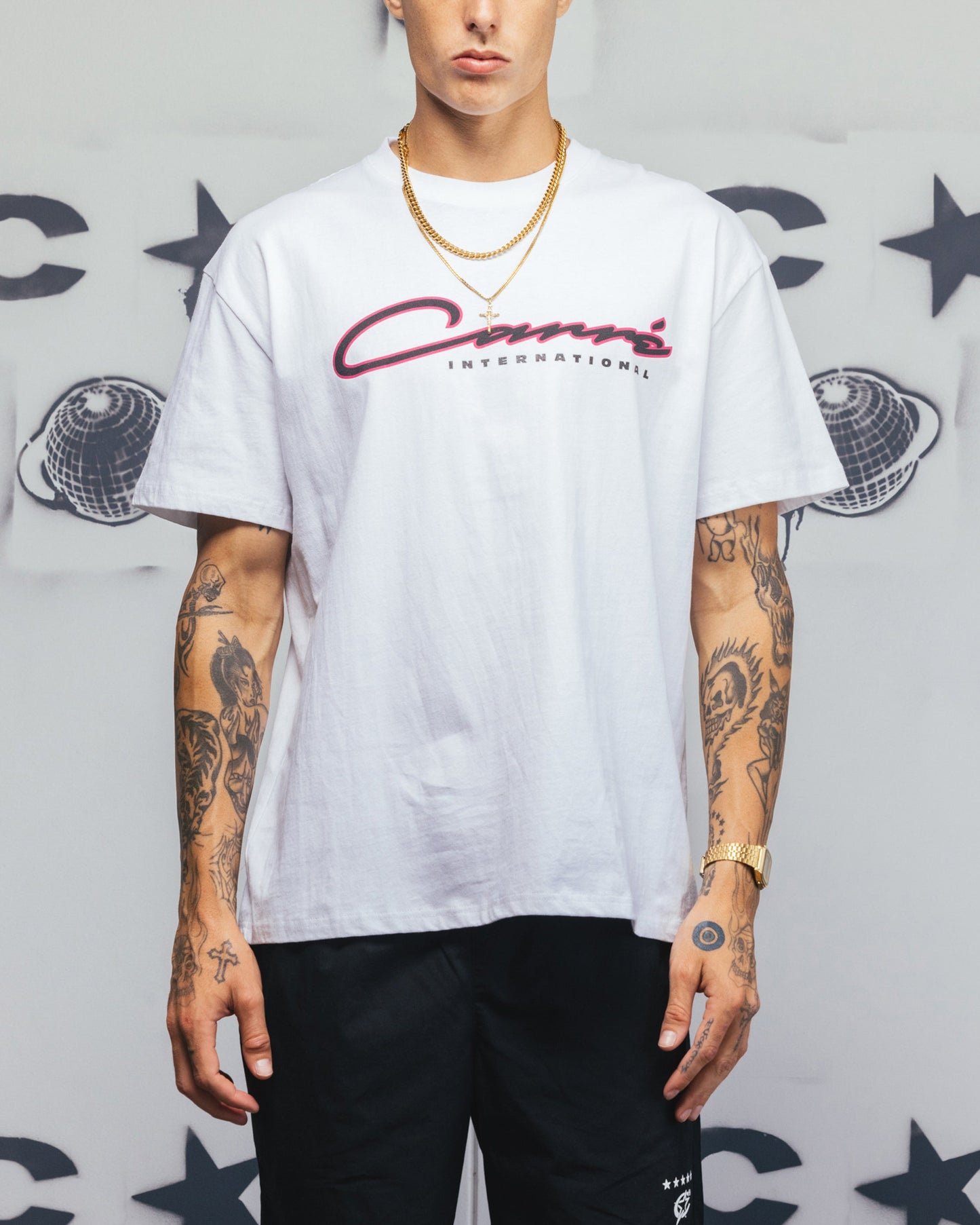 Carre Race Script T-Shirt White