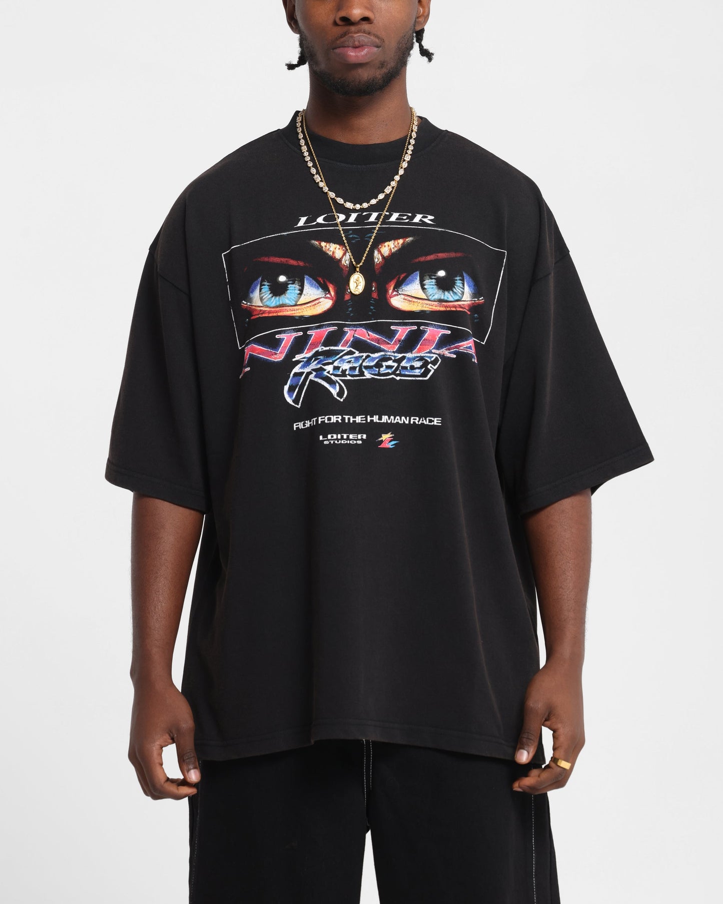 Loiter Ninja Vintage T-Shirt Vintage Charcoal