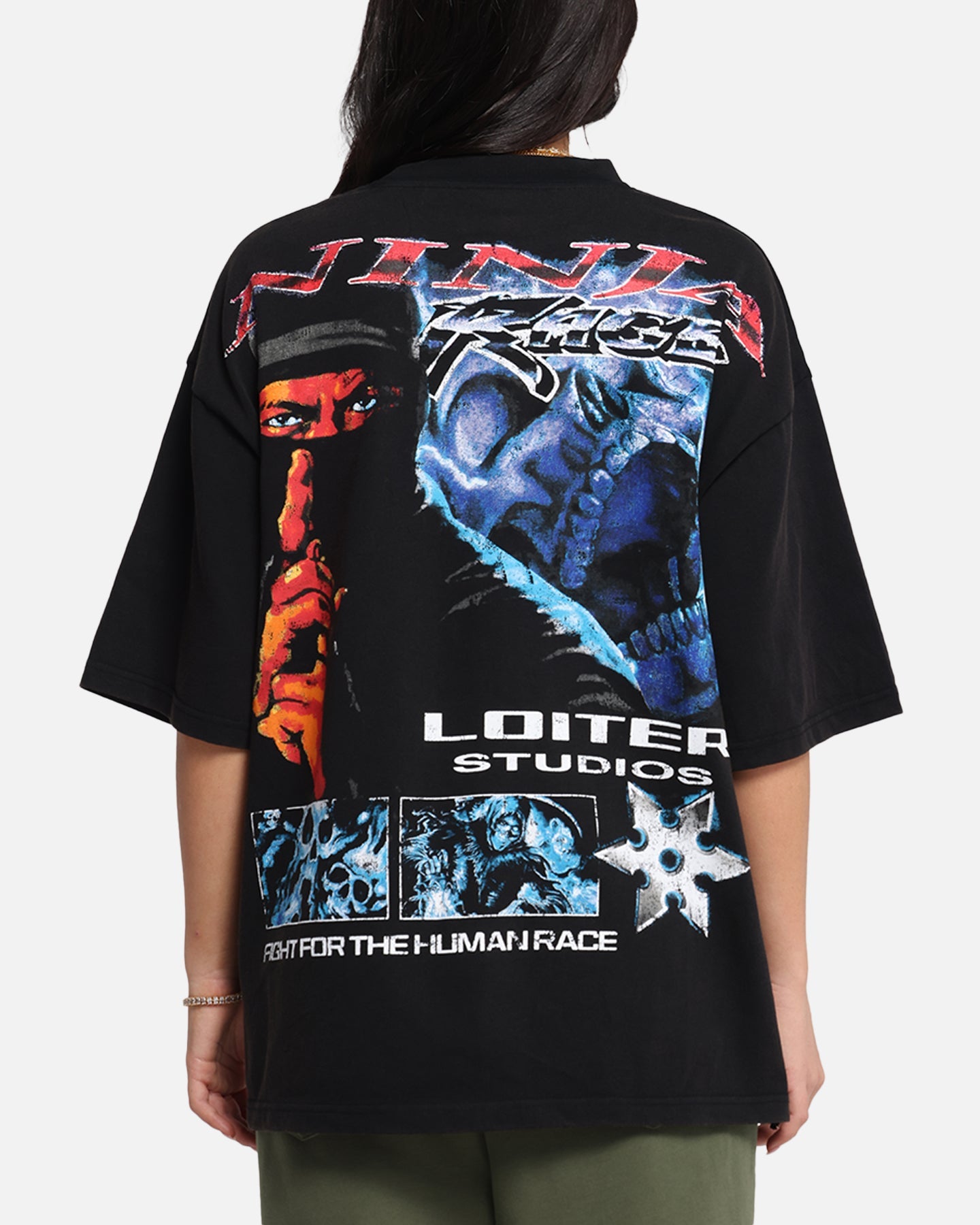 Loiter Ninja Vintage T-Shirt Vintage Charcoal Style001