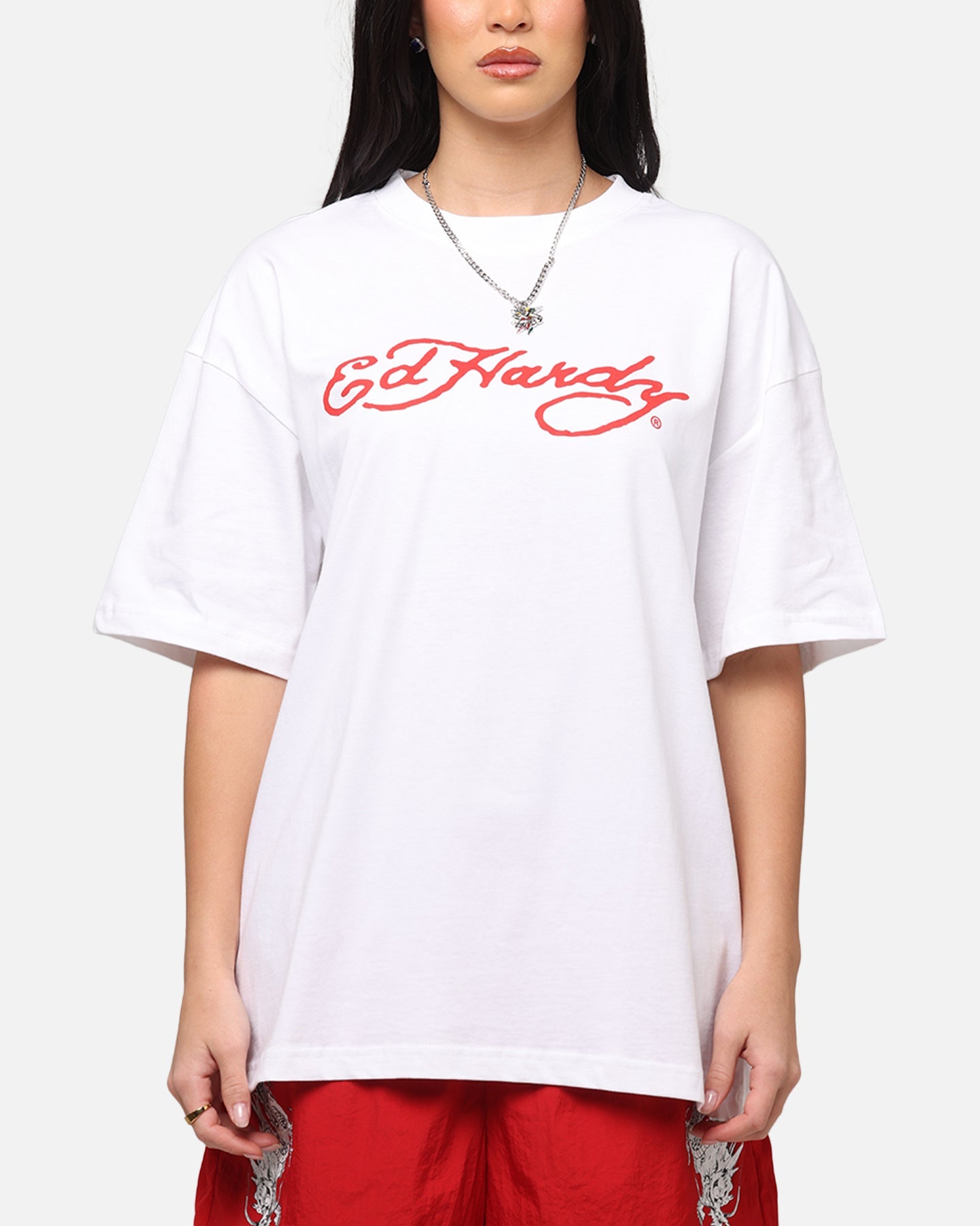 Ed Hardy Flaming Cobra T-Shirt White Style001
