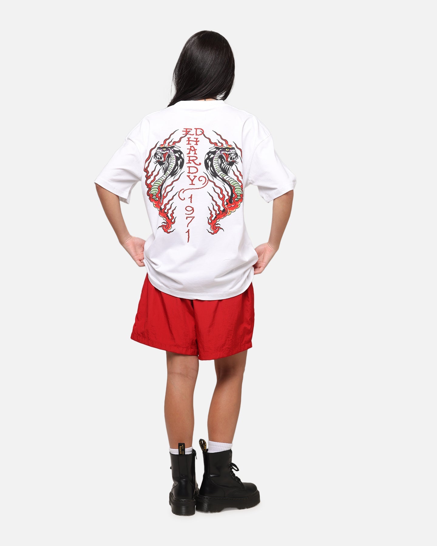 Ed Hardy Flaming Cobra T-Shirt White Style001