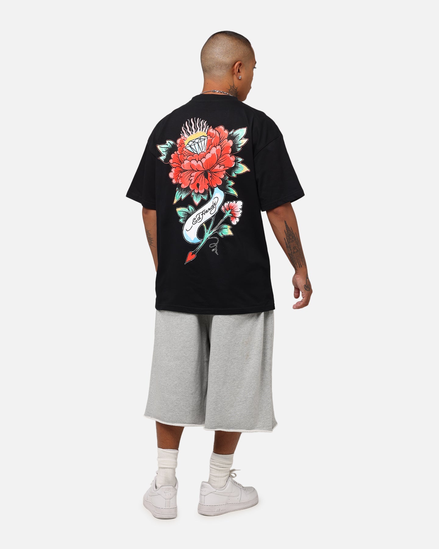 Ed Hardy Flourish Script T-Shirt Black
