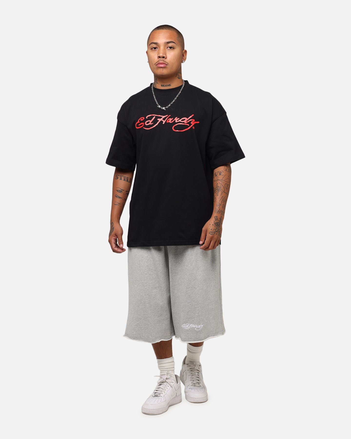 Ed Hardy Flourish Script T-Shirt Black