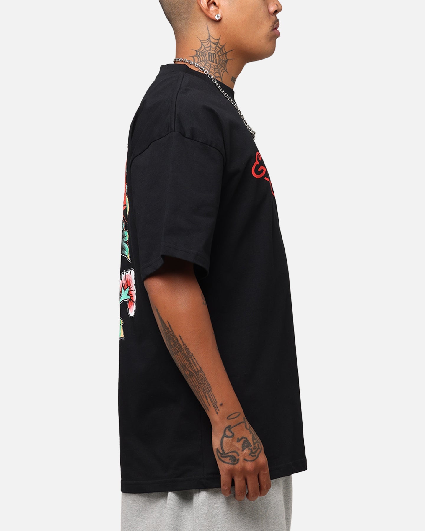 Ed Hardy Flourish Script T-Shirt Black