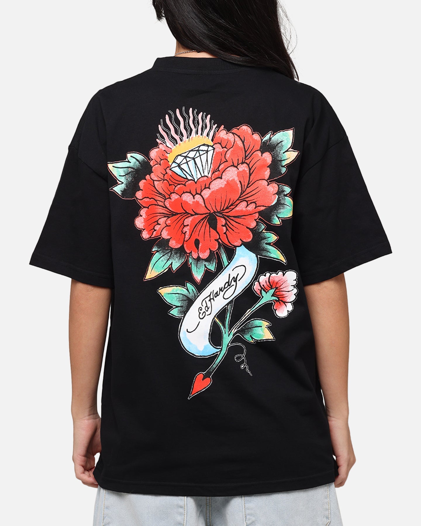 Ed Hardy Flourish Script T-Shirt Black Style001