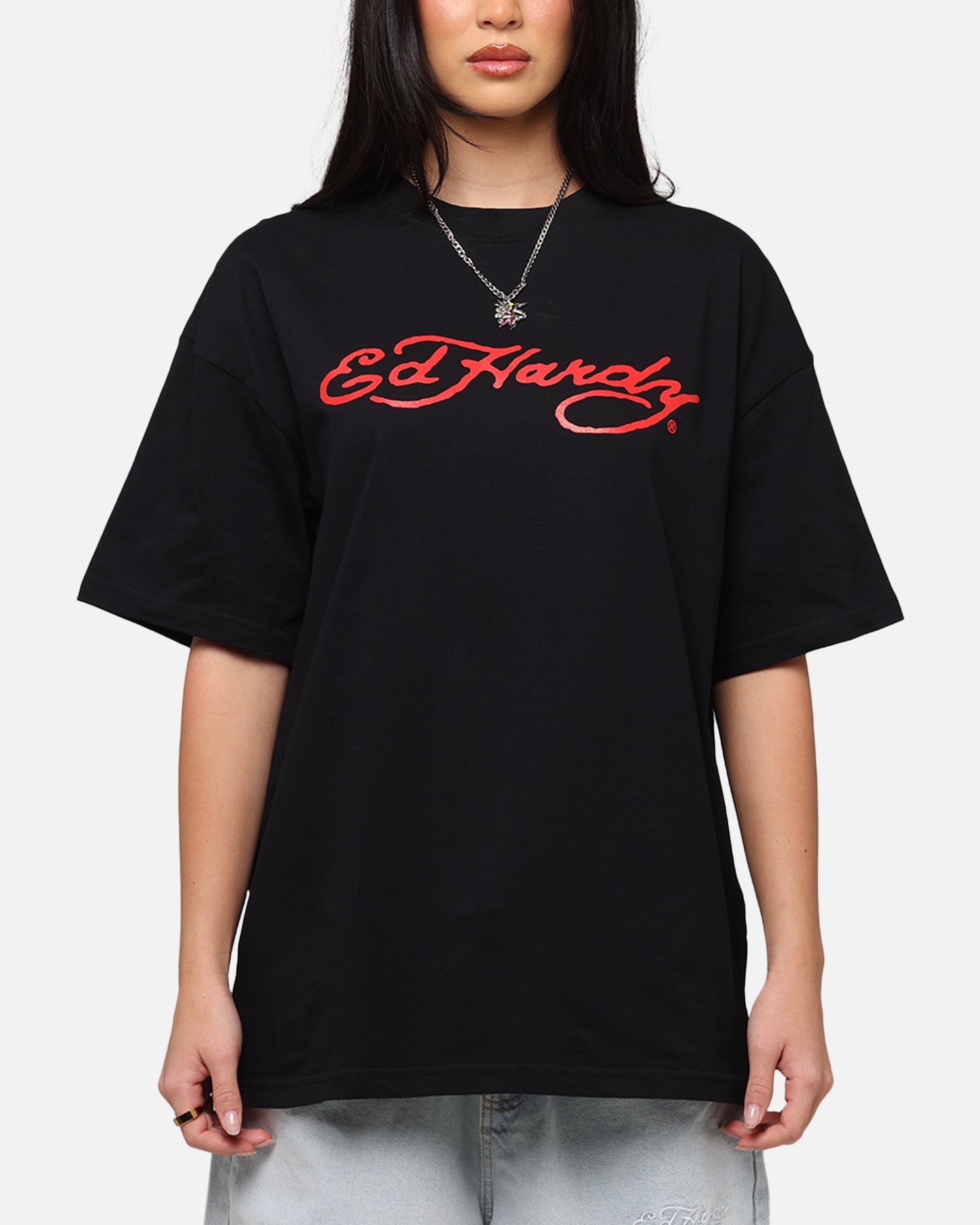 Ed Hardy Flourish Script T-Shirt Black Style001