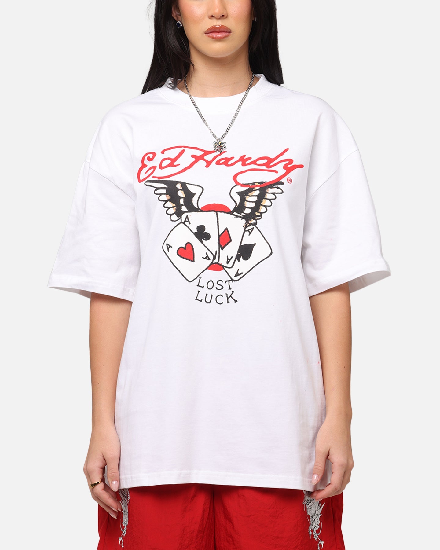 Ed Hardy Lost Luck T-Shirt White Style001