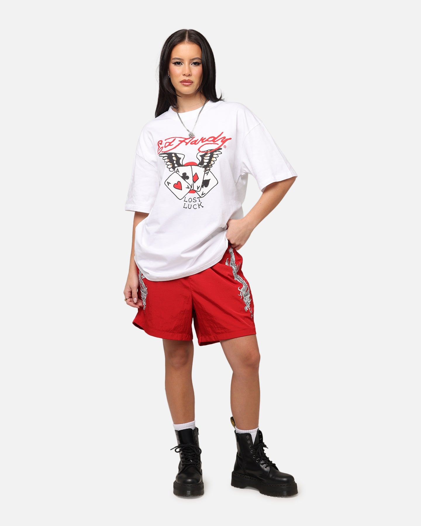 Ed Hardy Lost Luck T-Shirt White Style001