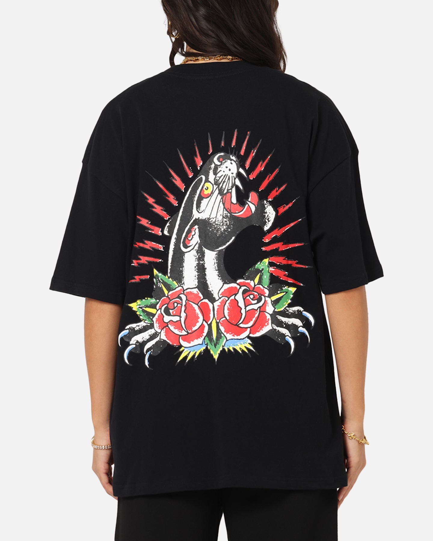 Ed Hardy Panther Ray T-Shirt Black Style001