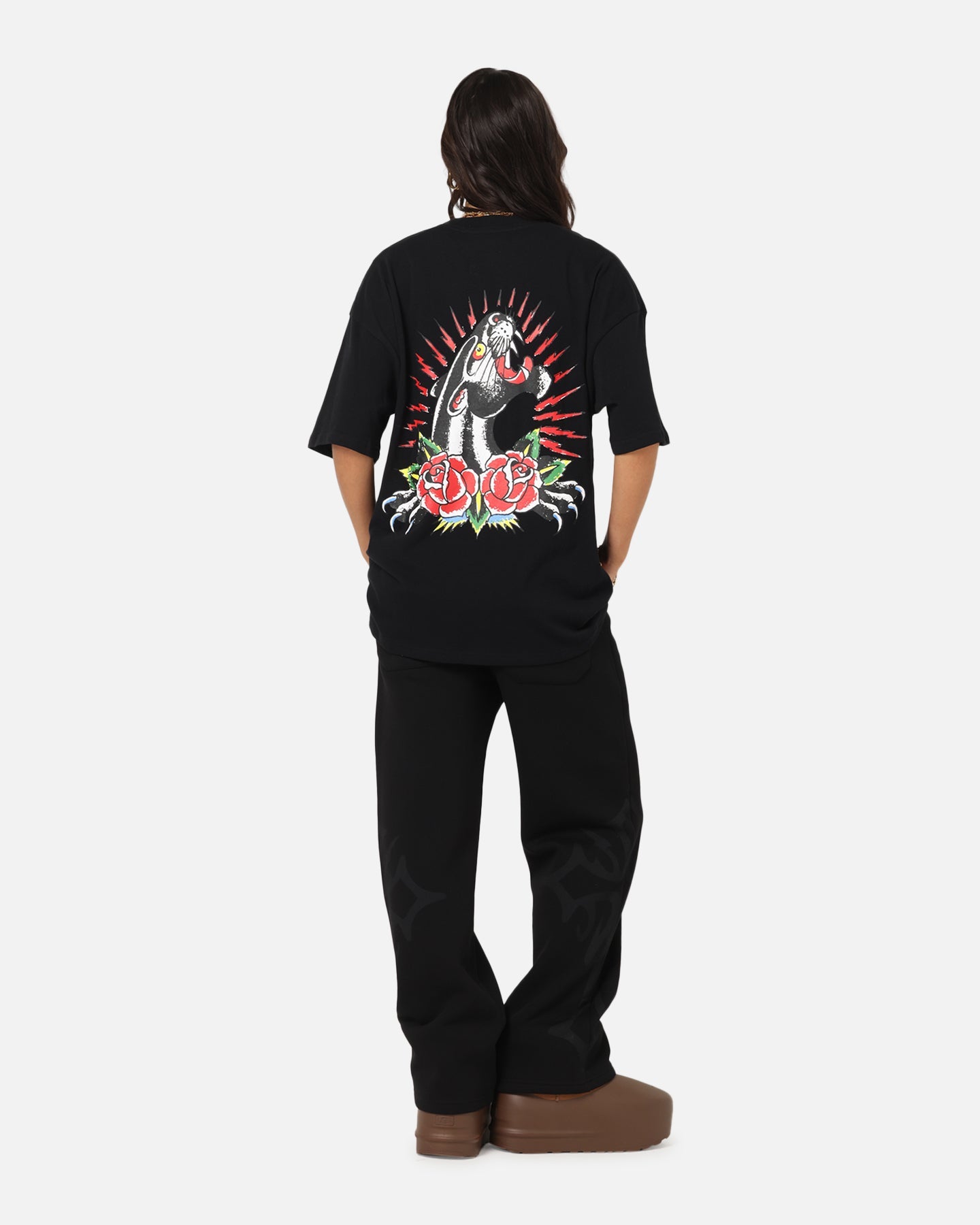 Ed Hardy Panther Ray T-Shirt Black Style001