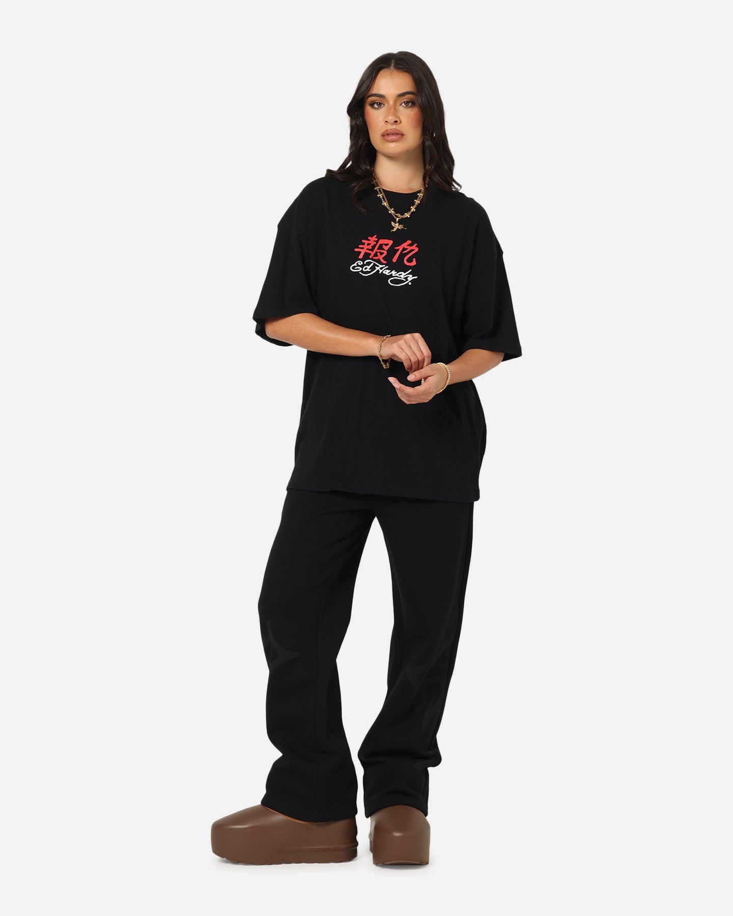 Ed Hardy Panther Ray T-Shirt Black Style001