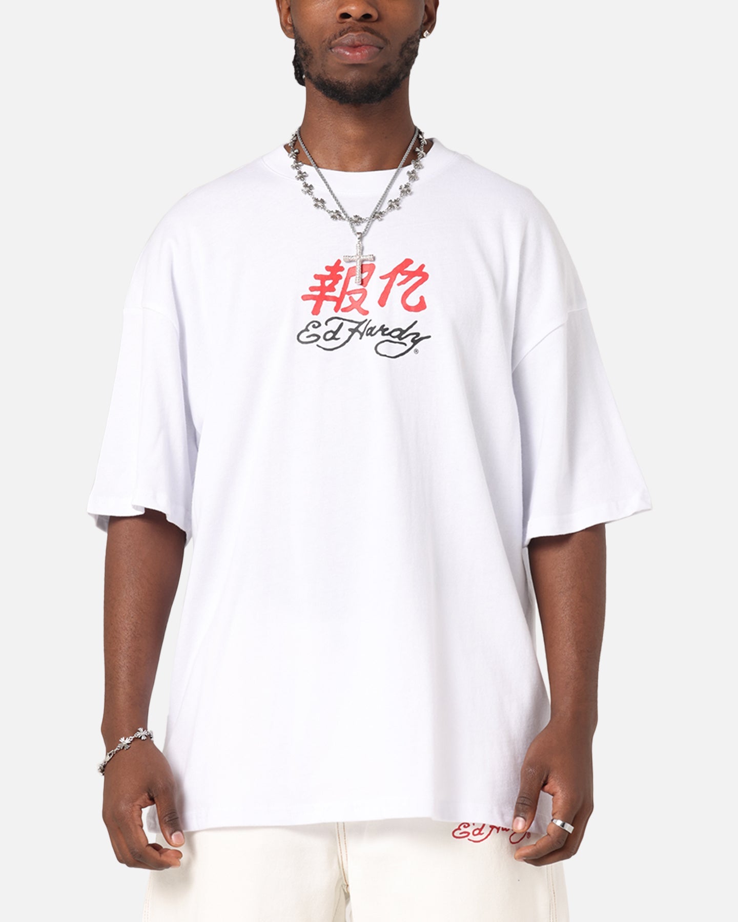 Ed Hardy Panther Ray T-Shirt White
