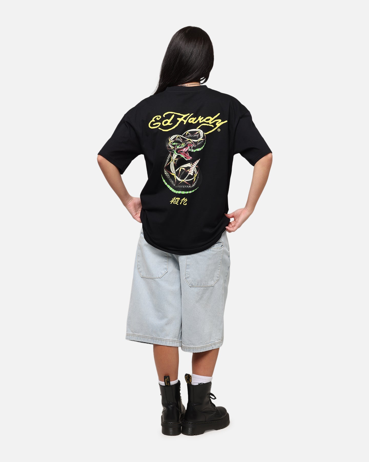 Ed Hardy Rattlesnake Reign T-Shirt Black Style001