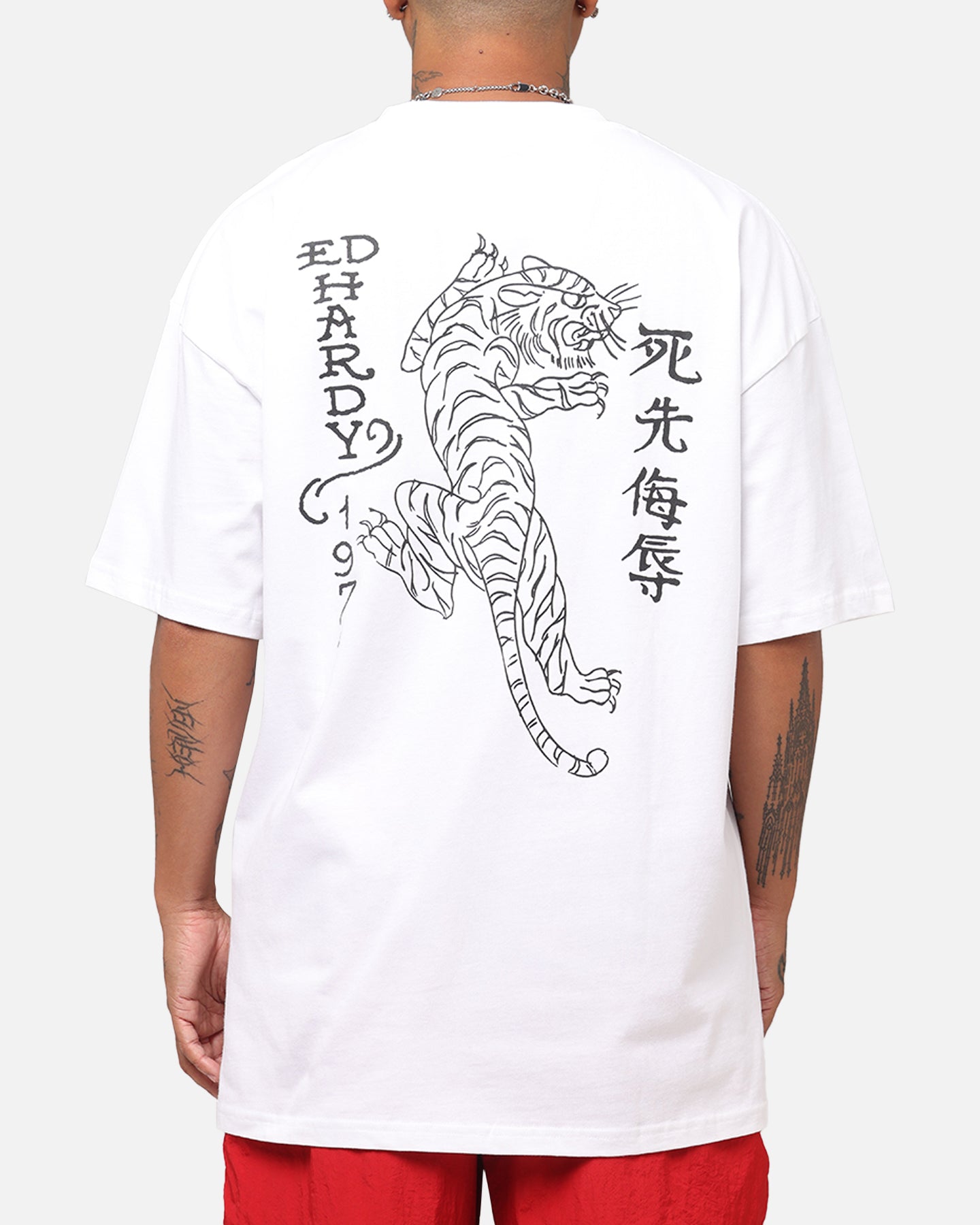 Ed Hardy Tiger Stamp T-Shirt White