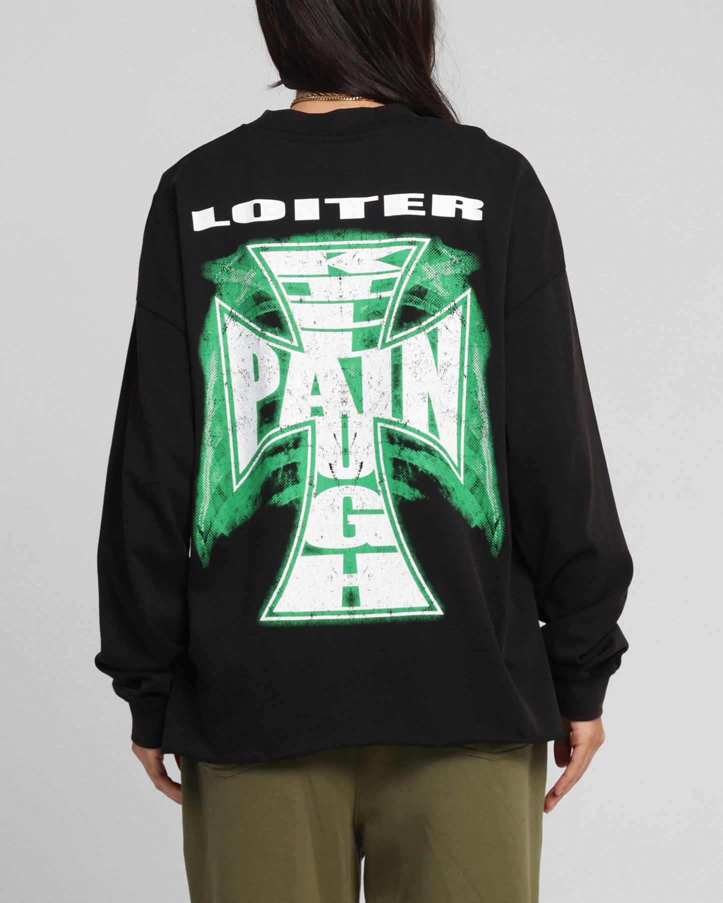 Loiter Liberty Long Sleeve T-Shirt Vintage Black Style001
