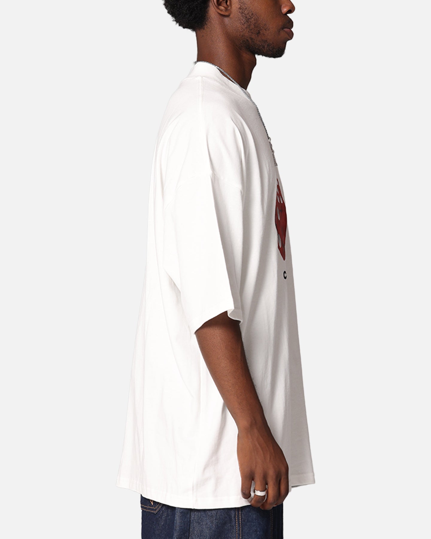 Carre Die Mock Neck T-Shirt Off White