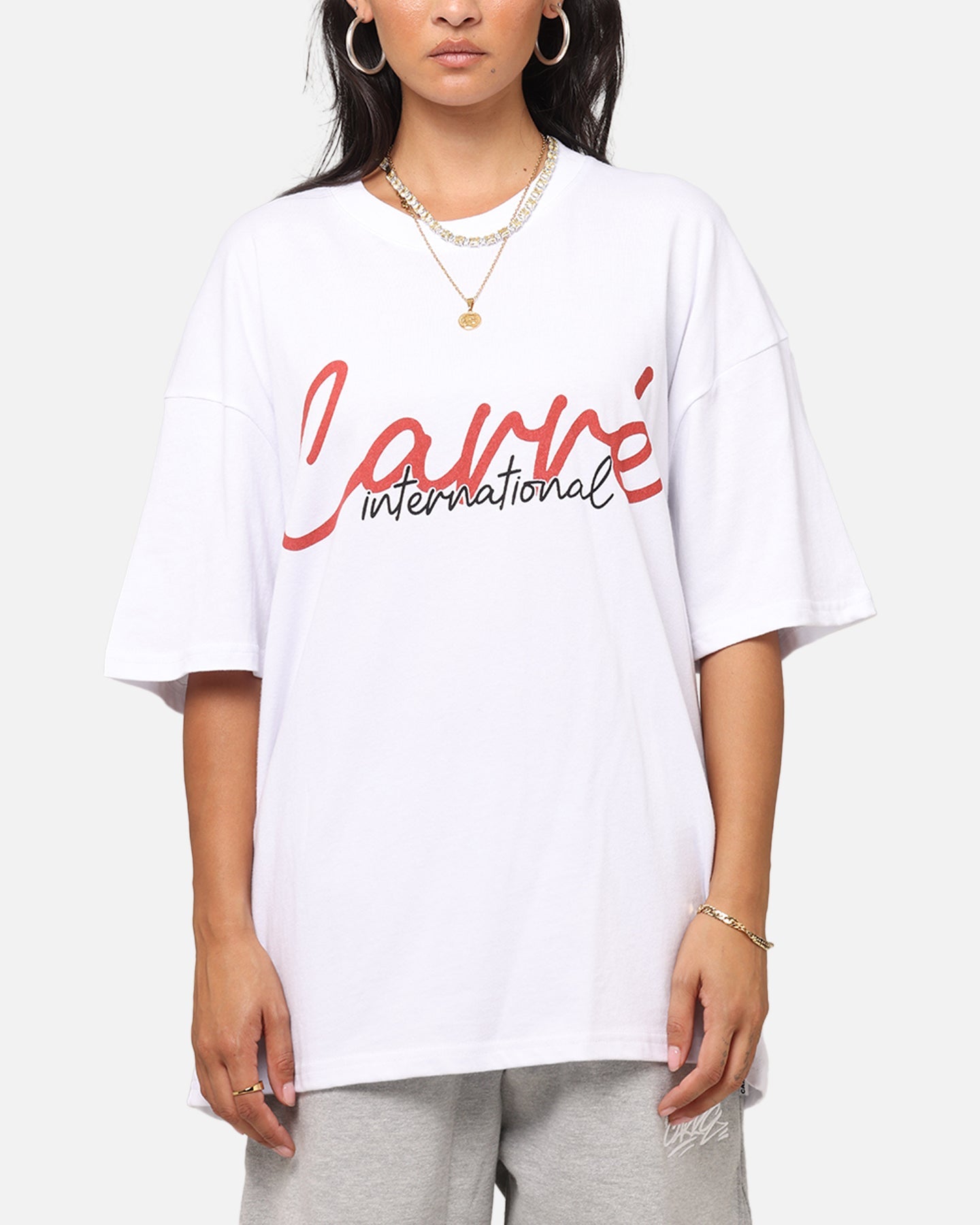Carre International Script T-Shirt White Style001