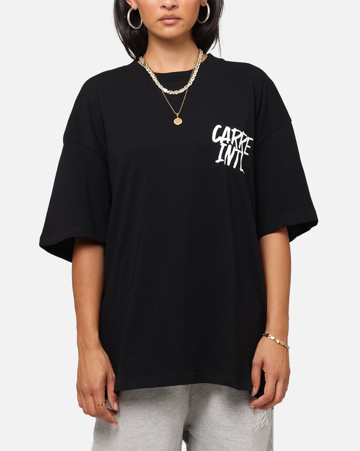 Carre Intl Drop Shoulder T-Shirt Black Style001