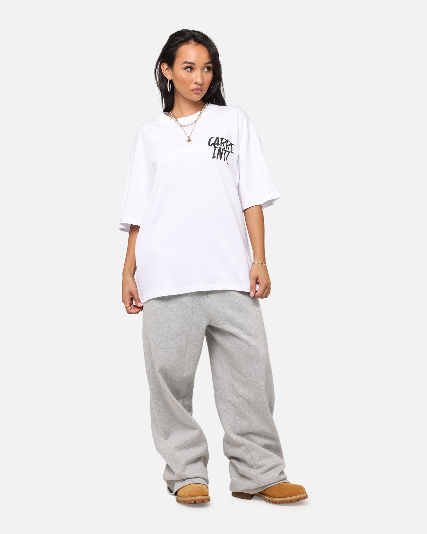 Carre Intl Drop Shoulder T-Shirt White Style001