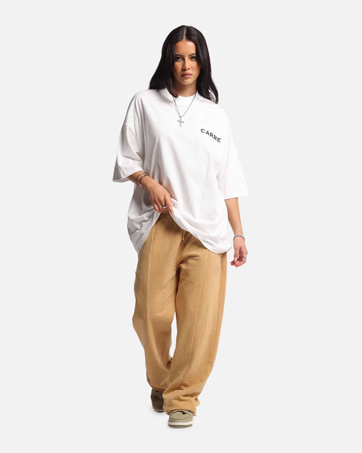 Carre Level Up Mock Neck T-Shirt Off White Style001
