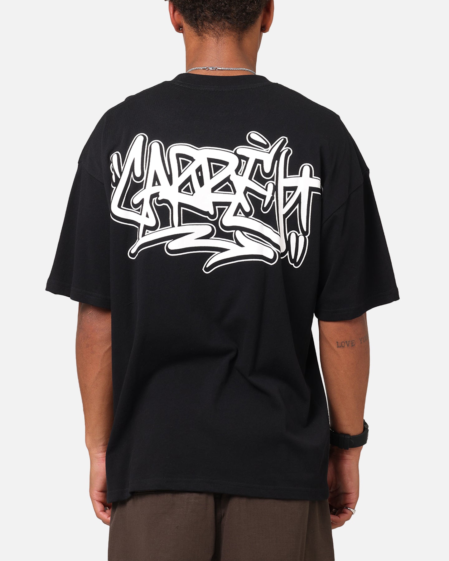 Carre Tagged Drop Shoulder T-Shirt Black
