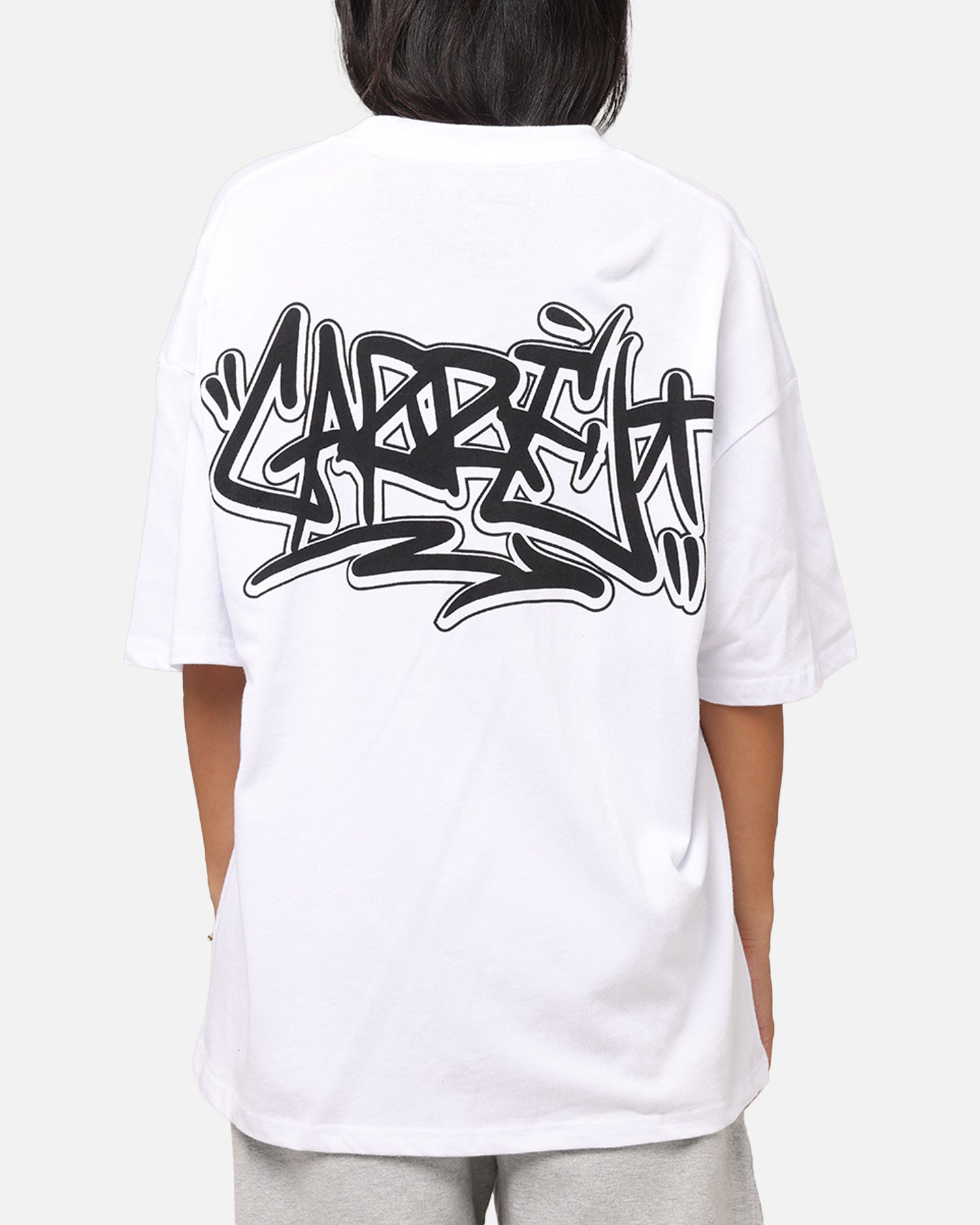 Carre Tagged Drop Shoulder T-Shirt White Style001