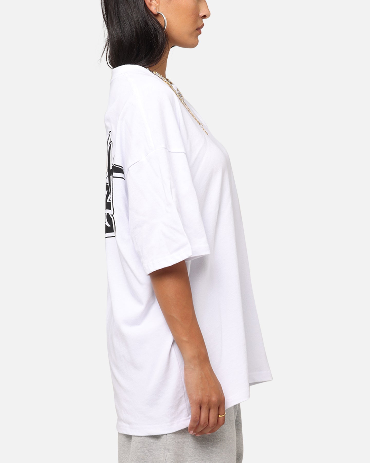 Carre Tagged Drop Shoulder T-Shirt White Style001